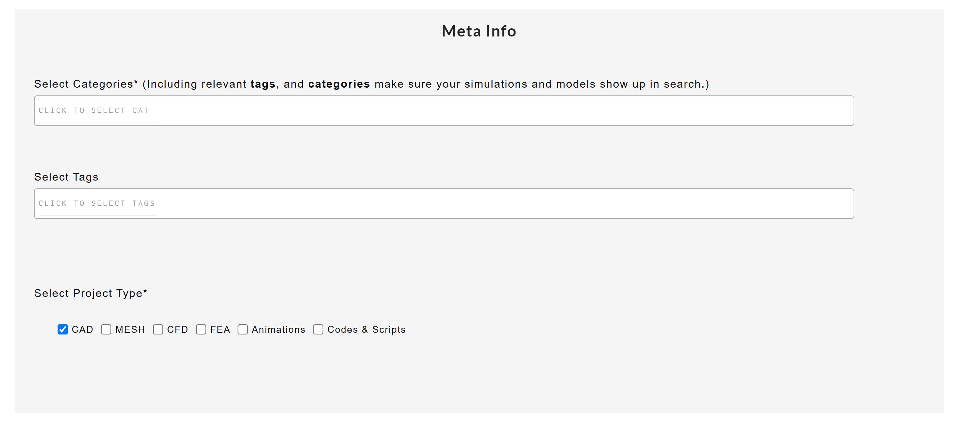 FetchCFD Upload Page Meta Info